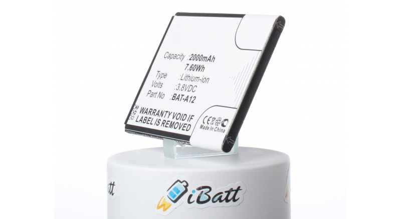 Аккумуляторная батарея BAT-A12 для телефонов, смартфонов Acer. Артикул iB-M913.Емкость (mAh): 2000. Напряжение (V): 3,8