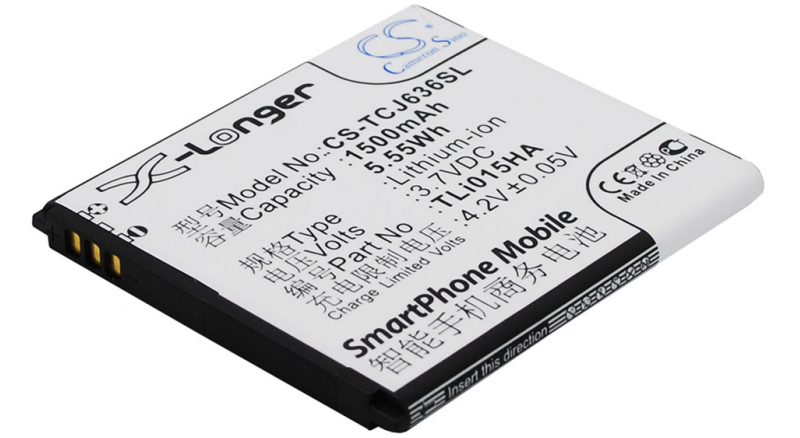 Аккумуляторная батарея для телефона, смартфона TCL J636D. Артикул iB-M2892.Емкость (mAh): 1500. Напряжение (V): 3,7