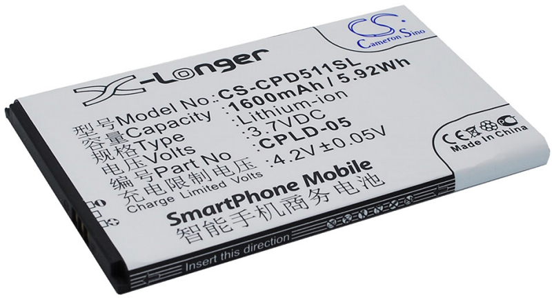 Аккумуляторная батарея iBatt iB-M1594 для телефонов, смартфонов CoolpadЕмкость (mAh): 1600. Напряжение (V): 3,7