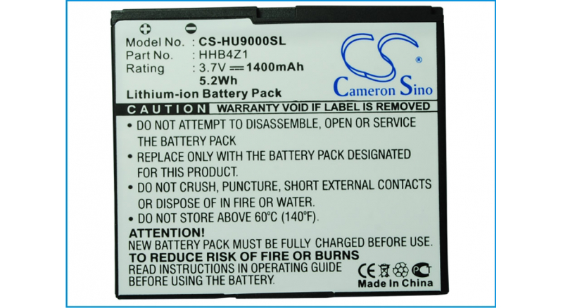 Аккумуляторная батарея для телефона, смартфона Huawei ideos X6. Артикул iB-M2016.Емкость (mAh): 1400. Напряжение (V): 3,7