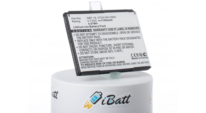 Аккумуляторная батарея iBatt iB-M1334 для телефонов, смартфонов AsusЕмкость (mAh): 1100. Напряжение (V): 3,7