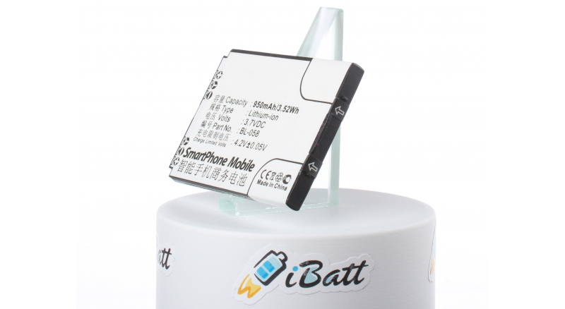 Аккумуляторная батарея iBatt iB-M2091 для телефонов, смартфонов LenovoЕмкость (mAh): 950. Напряжение (V): 3,7