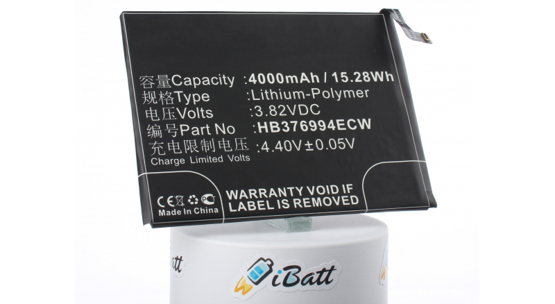 Аккумуляторная батарея iBatt iB-M1985 для телефонов, смартфонов HuaweiЕмкость (mAh): 4000. Напряжение (V): 3,82