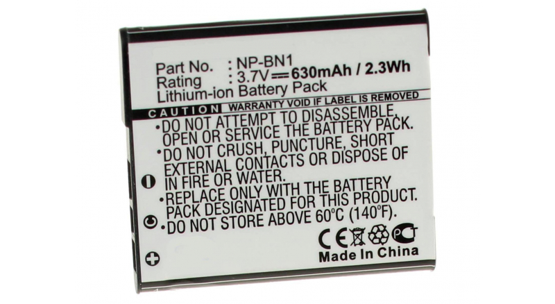 Аккумуляторная батарея NP-BN1 для фотоаппаратов и видеокамер Sony. Артикул iB-F304.Емкость (mAh): 630. Напряжение (V): 3,7