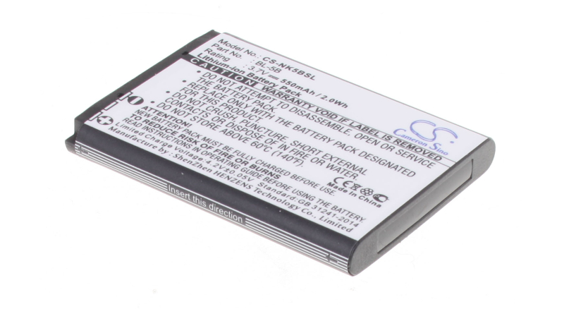 Аккумуляторная батарея BL-5B для фотоаппаратов и видеокамер Praktica. Артикул iB-F655.Емкость (mAh): 550. Напряжение (V): 3,7