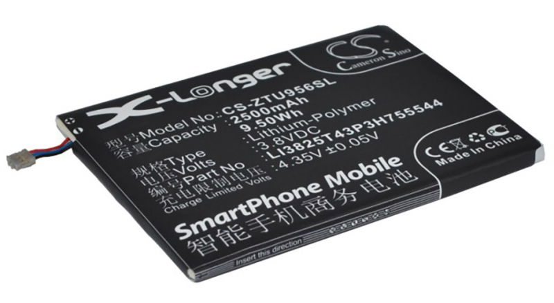 Аккумуляторная батарея LI3825T43P3H755544 для телефонов, смартфонов ZTE. Артикул iB-M3069.Емкость (mAh): 2500. Напряжение (V): 3,8