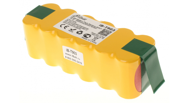 Аккумуляторная батарея iBatt iB-T903 для пылесосов iRobotЕмкость (mAh): 3500. Напряжение (V): 14,4