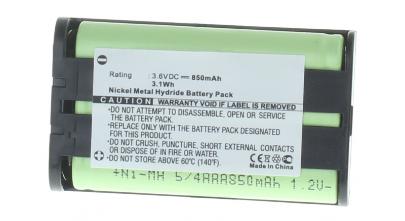 Аккумуляторные батареи для радиотелефонов Panasonic (Панасоник)Емкость (mAh): 850. Напряжение (V): 3,6