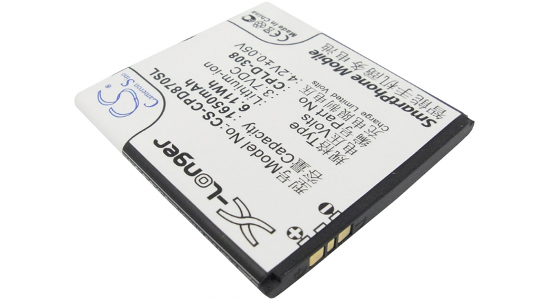 Аккумуляторная батарея CPLD-308 для телефонов, смартфонов Coolpad. Артикул iB-M1641.Емкость (mAh): 1650. Напряжение (V): 3,7