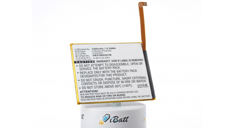 Аккумуляторная батарея iBatt iB-M1984 для телефонов, смартфонов HuaweiЕмкость (mAh): 3400. Напряжение (V): 3,82