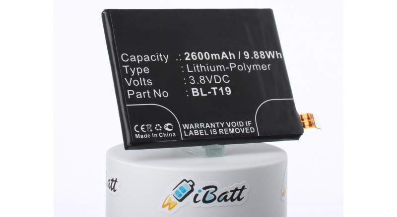 Аккумуляторная батарея iBatt iB-M1833 для телефонов, смартфонов GoogleЕмкость (mAh): 2600. Напряжение (V): 3,8