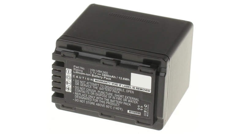 Аккумуляторные батареи для фотоаппаратов и видеокамер Panasonic HDC-SD60Емкость (mAh): 3400. Напряжение (V): 3,7