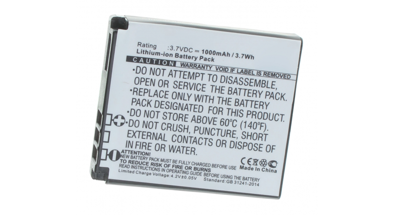 Аккумуляторная батарея D-Li106 для фотоаппаратов и видеокамер Kodak. Артикул iB-F485.Емкость (mAh): 1000. Напряжение (V): 3,7