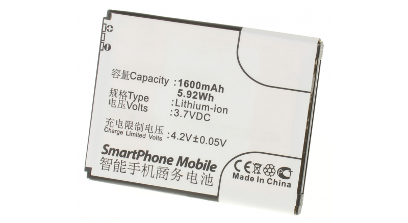Аккумуляторная батарея для телефона, смартфона ZTE V807 Blade C. Артикул iB-M513.Емкость (mAh): 1600. Напряжение (V): 3,7