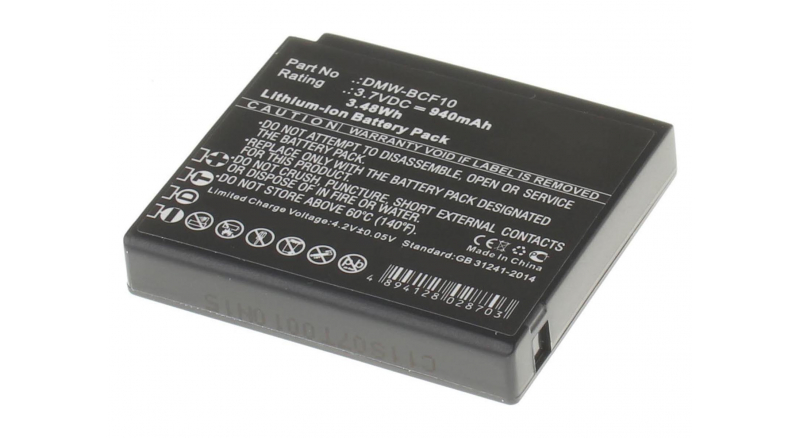 Аккумуляторные батареи для фотоаппаратов и видеокамер Panasonic Lumix DMC-FS6GKЕмкость (mAh): 940. Напряжение (V): 3,7