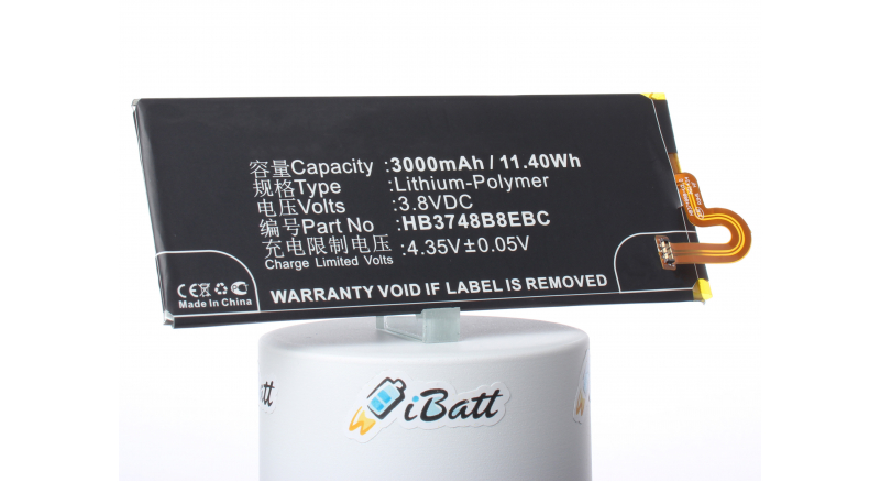 Аккумуляторная батарея HB3748B8EBC для телефонов, смартфонов Huawei. Артикул iB-M825.Емкость (mAh): 3000. Напряжение (V): 3,8