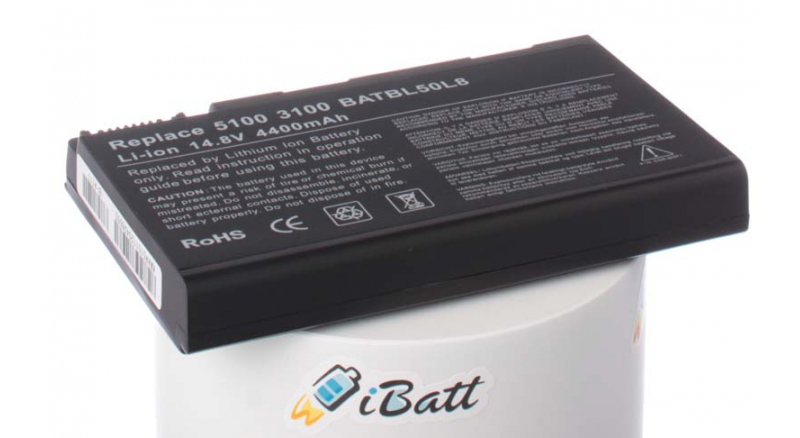 Аккумуляторная батарея для ноутбука Acer TravelMate 4283WLM. Артикул iB-A117.Емкость (mAh): 4400. Напряжение (V): 14,8