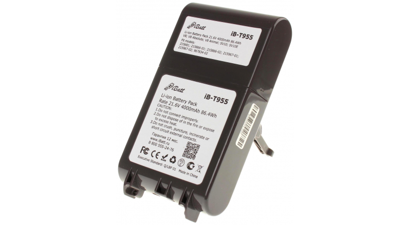 Аккумуляторная батарея iBatt iB-T955 для пылесосов DysonЕмкость (mAh): 4000. Напряжение (V): 21,6
