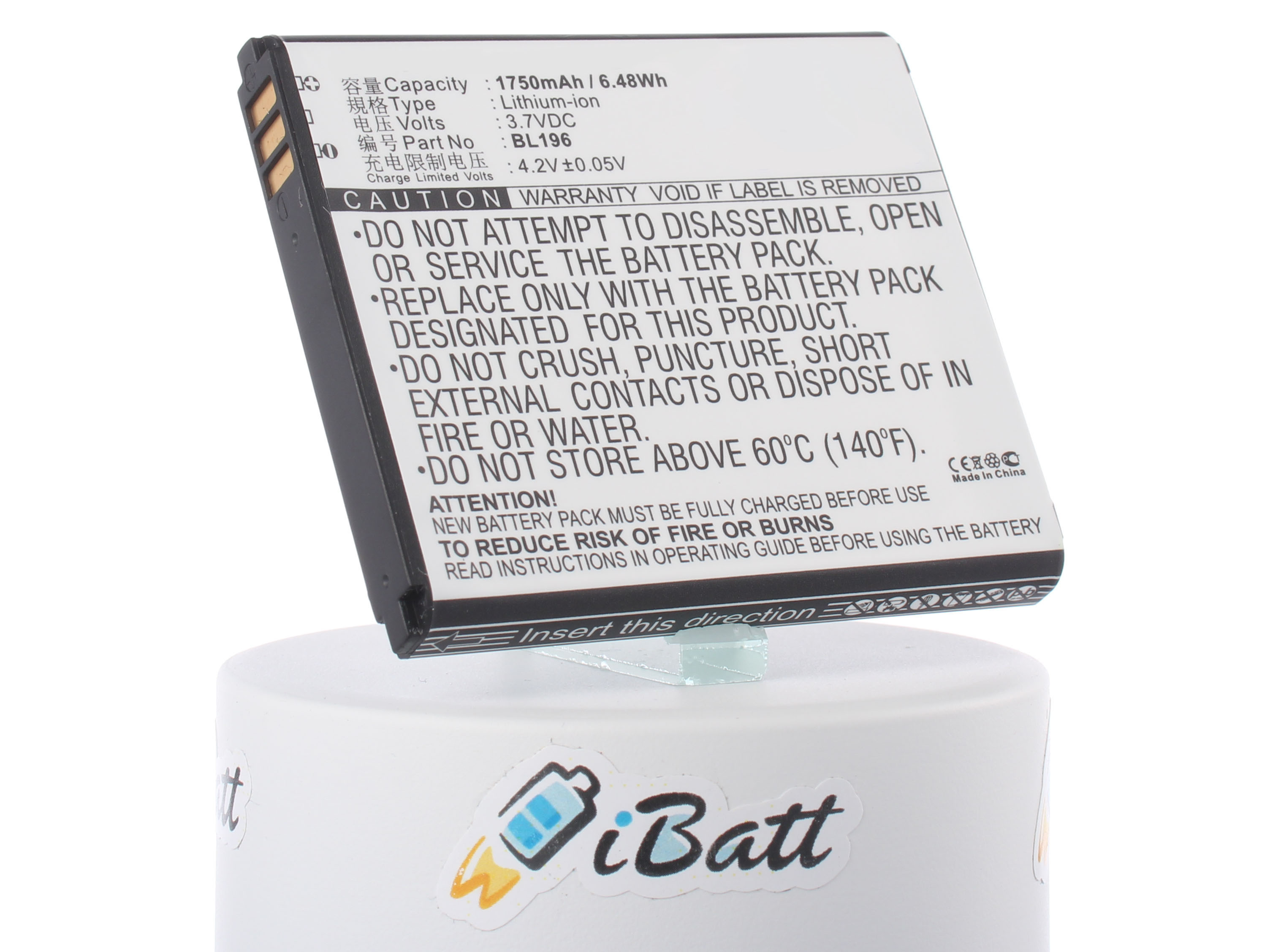 Аккумуляторная батарея iBatt iB-M556 для телефонов, смартфонов LenovoЕмкость (mAh): 2500. Напряжение (V): 3,7