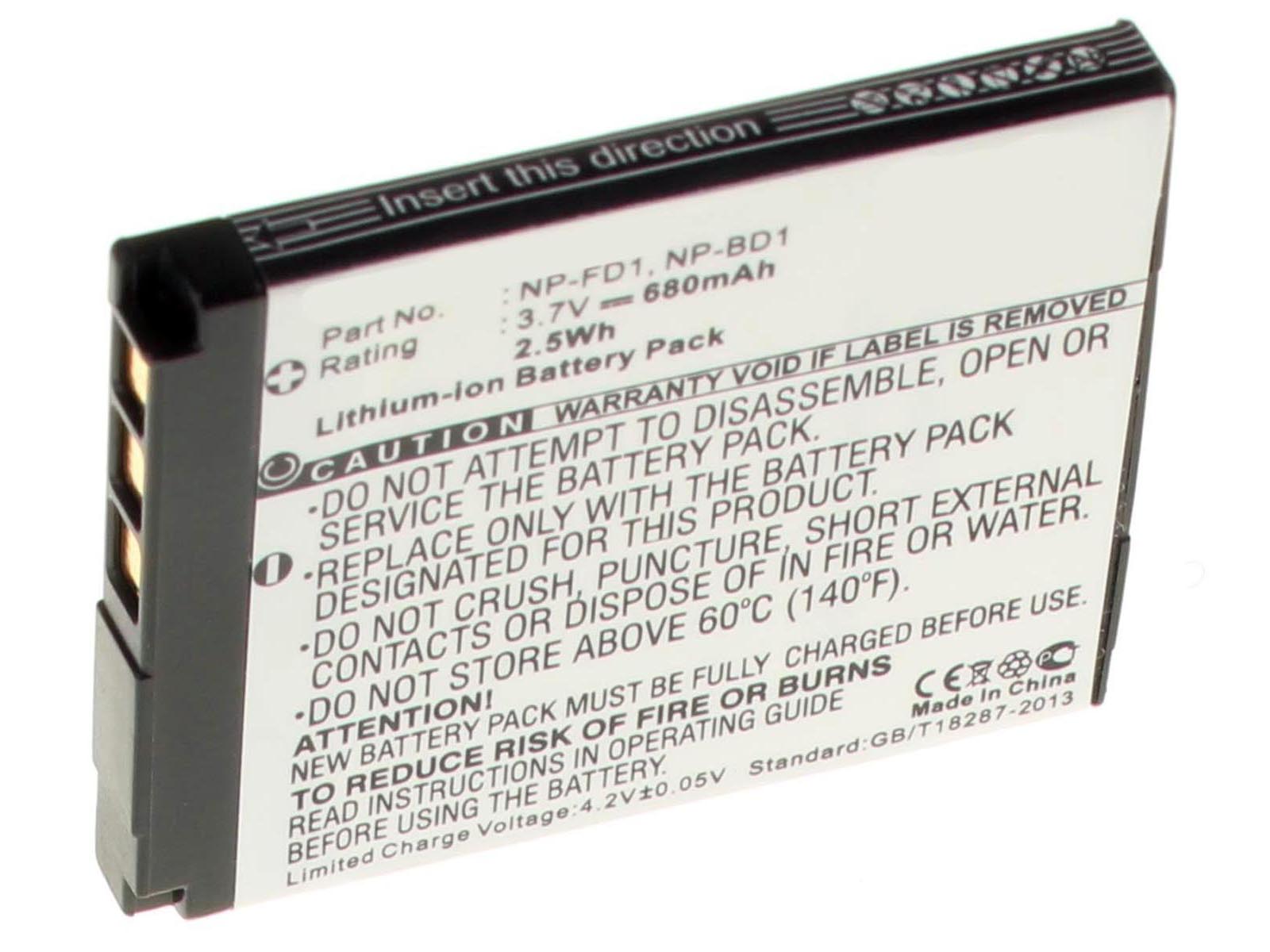 Аккумуляторная батарея NP-BD1 для фотоаппаратов и видеокамер Sony. Артикул iB-F295.Емкость (mAh): 680. Напряжение (V): 3,7