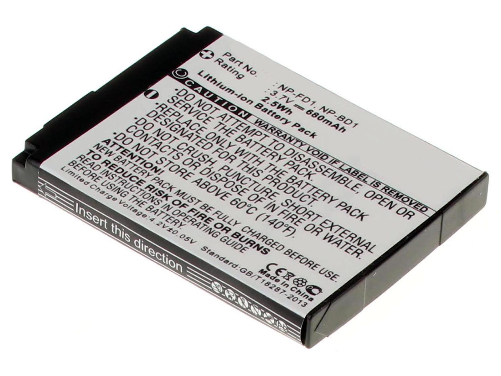 Аккумуляторная батарея NP-BD1 для фотоаппаратов и видеокамер Sony. Артикул iB-F295.Емкость (mAh): 680. Напряжение (V): 3,7