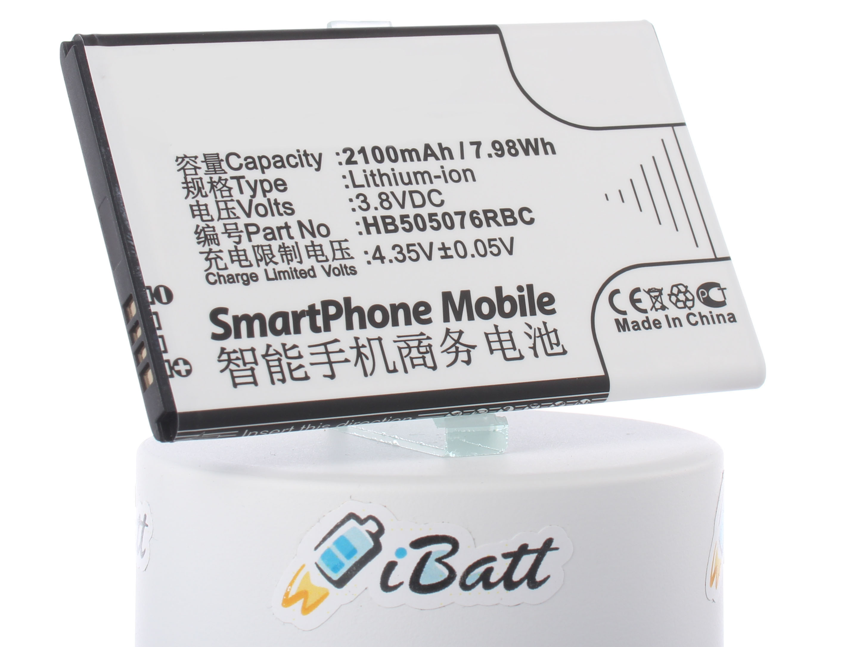 Аккумуляторная батарея HB505076RBC для телефонов, смартфонов Huawei. Артикул iB-M560.Емкость (mAh): 2100. Напряжение (V): 3,8