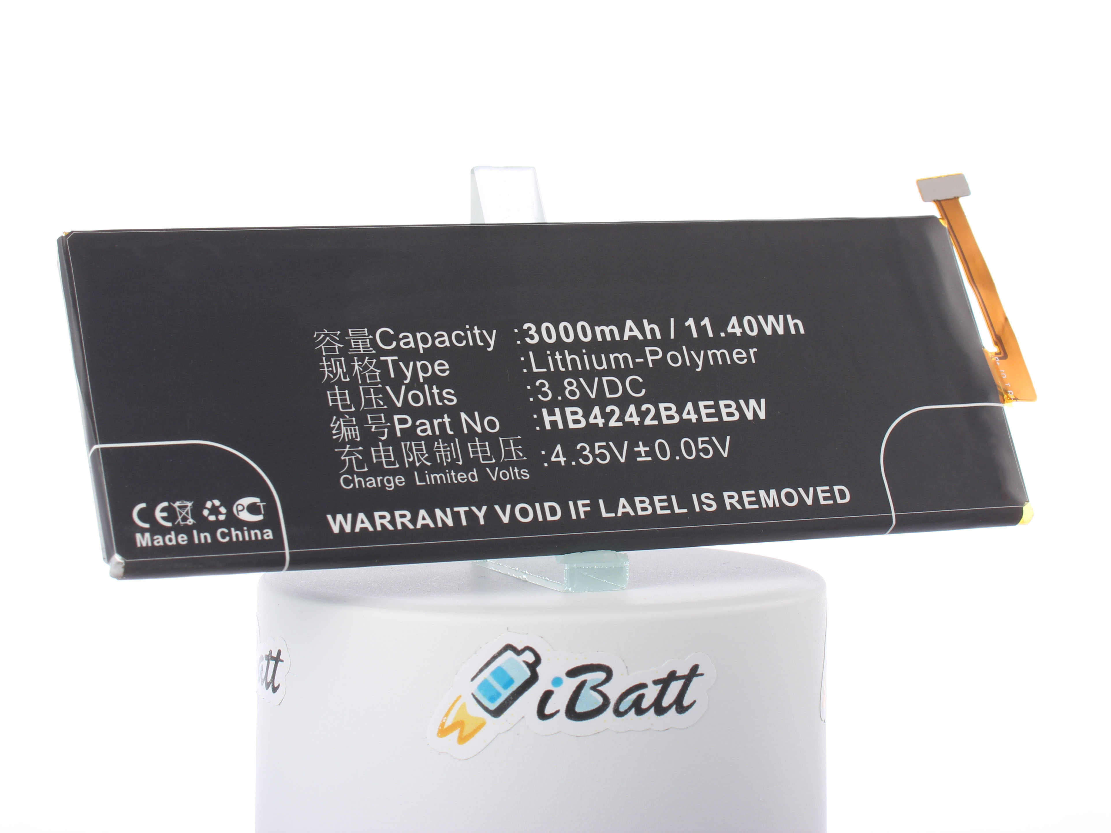 Аккумуляторная батарея iBatt iB-M746 для телефонов, смартфонов HuaweiЕмкость (mAh): 3000. Напряжение (V): 3,8