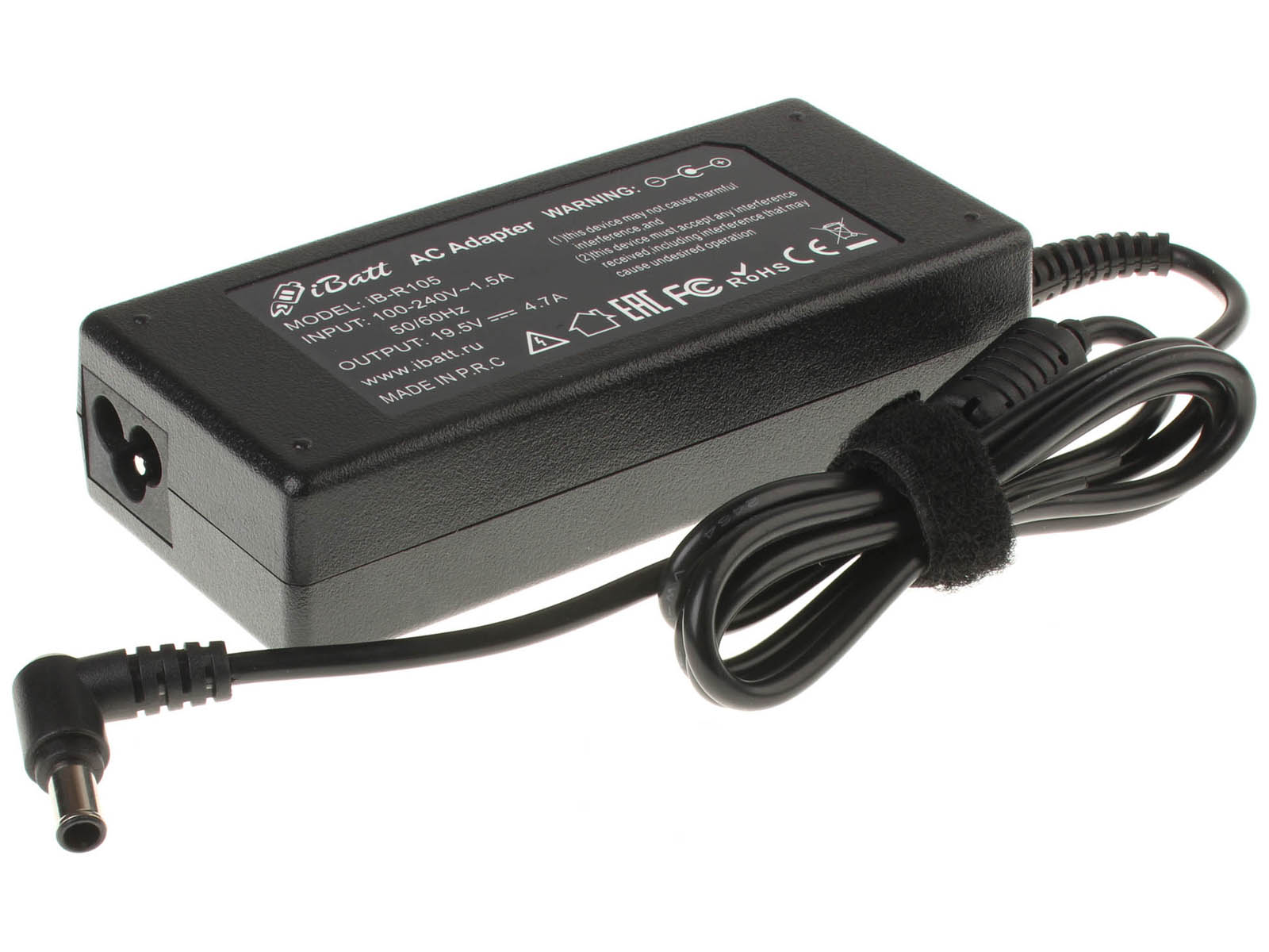 Блок питания (адаптер питания) для ноутбука Sony VAIO VGN-FS640/W. Артикул iB-R105. Напряжение (V): 19,5
