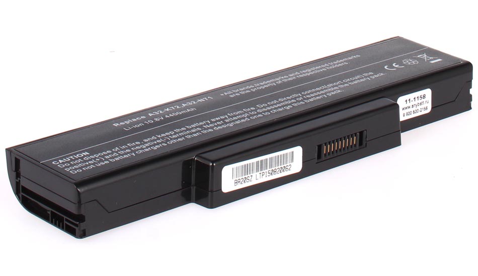 Аккумуляторная батарея для ноутбука Asus K73E. Артикул 11-1158.Емкость (mAh): 4400. Напряжение (V): 10,8