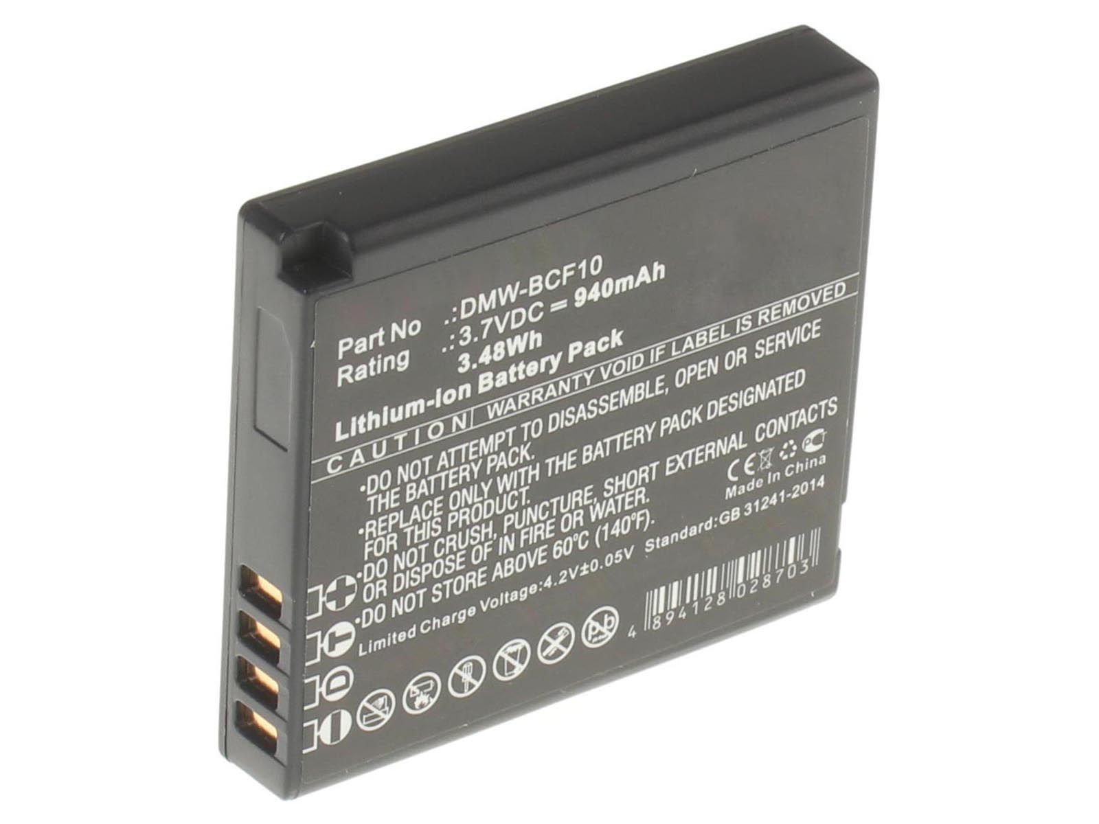 Аккумуляторная батарея DMW-BCF10PP для фотоаппаратов и видеокамер Panasonic. Артикул iB-F220.Емкость (mAh): 940. Напряжение (V): 3,7