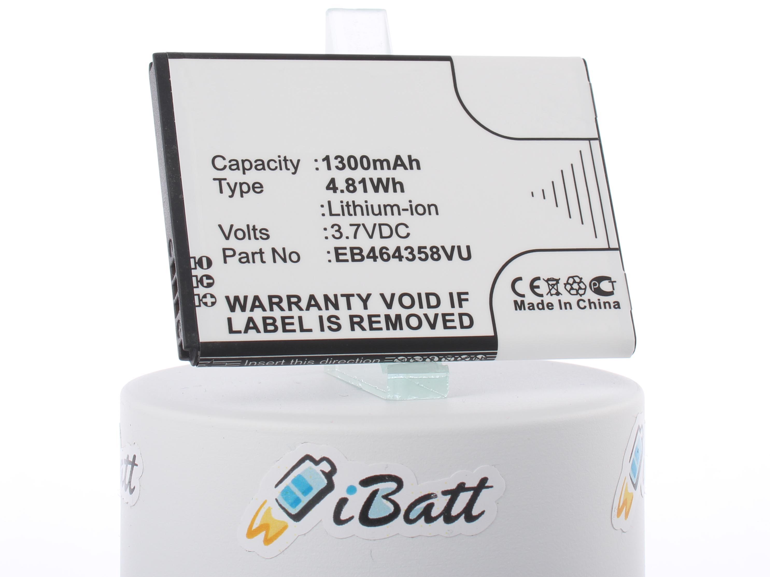 Аккумуляторная батарея iBatt iB-M422 для телефонов, смартфонов SamsungЕмкость (mAh): 1300. Напряжение (V): 3,7