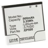 Аккумуляторная батарея EP500 для телефонов, смартфонов Sony Ericsson. Артикул iB-M319.Емкость (mAh): 900. Напряжение (V): 3,7