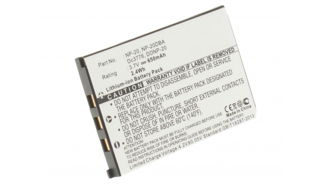 Аккумуляторная батарея NP-20 для фотоаппаратов и видеокамер Casio. Артикул iB-F138.Емкость (mAh): 650. Напряжение (V): 3,7