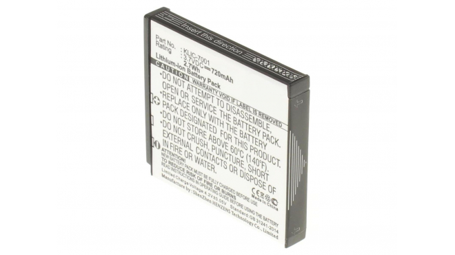 Аккумуляторная батарея KLIC-7001 для фотоаппаратов и видеокамер Praktica. Артикул iB-F179.Емкость (mAh): 720. Напряжение (V): 3,7