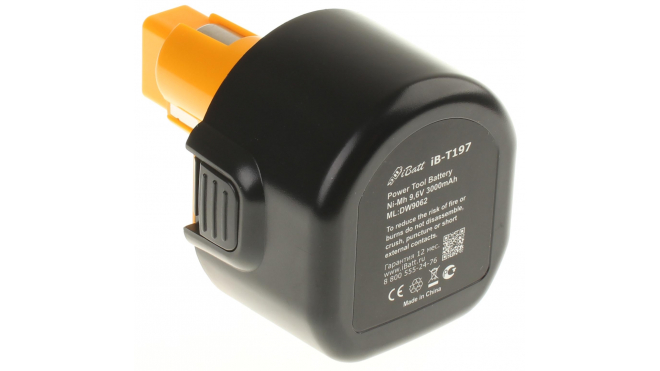 Аккумуляторная батарея DE9062 для электроинструмента DeWalt. Артикул iB-T197.Емкость (mAh): 3000. Напряжение (V): 9,6