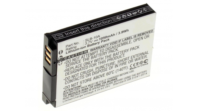Аккумуляторная батарея SLB-10A для фотоаппаратов и видеокамер Sealife. Артикул iB-F394.Емкость (mAh): 1050. Напряжение (V): 3,7