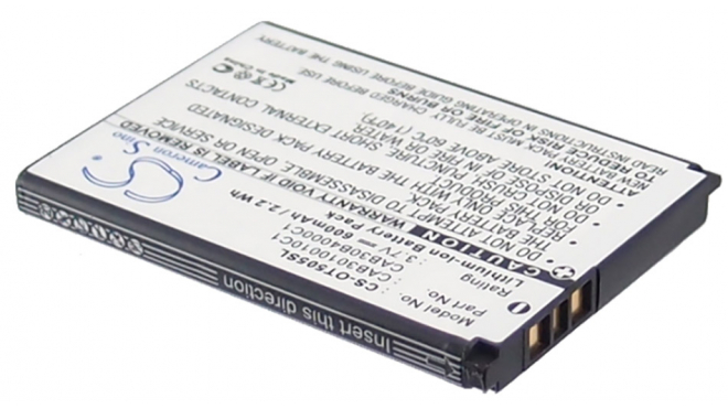Аккумуляторная батарея для телефона, смартфона Alcatel OT-208. Артикул iB-M1256.Емкость (mAh): 600. Напряжение (V): 3,7