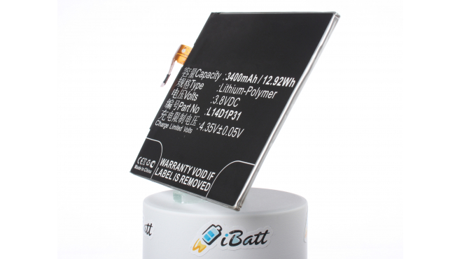 Аккумуляторная батарея iBatt iB-M2128 для телефонов, смартфонов LenovoЕмкость (mAh): 3400. Напряжение (V): 3,8