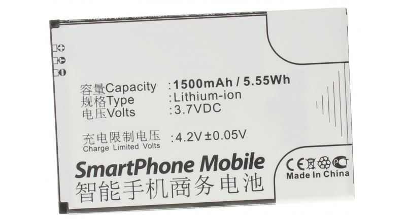 Аккумуляторная батарея VK365072AR для телефонов, смартфонов Acer. Артикул iB-M627.Емкость (mAh): 1500. Напряжение (V): 3,7
