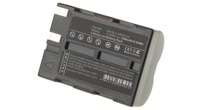 Аккумуляторная батарея EN-EL3 для фотоаппаратов и видеокамер Nikon. Артикул iB-F188.Емкость (mAh): 1300. Напряжение (V): 7,4