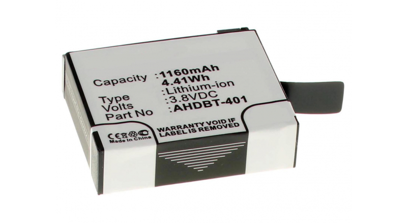 Аккумуляторная батарея 335-06532-000 для фотоаппаратов и видеокамер GoPro. Артикул iB-F443.Емкость (mAh): 1160. Напряжение (V): 3,8
