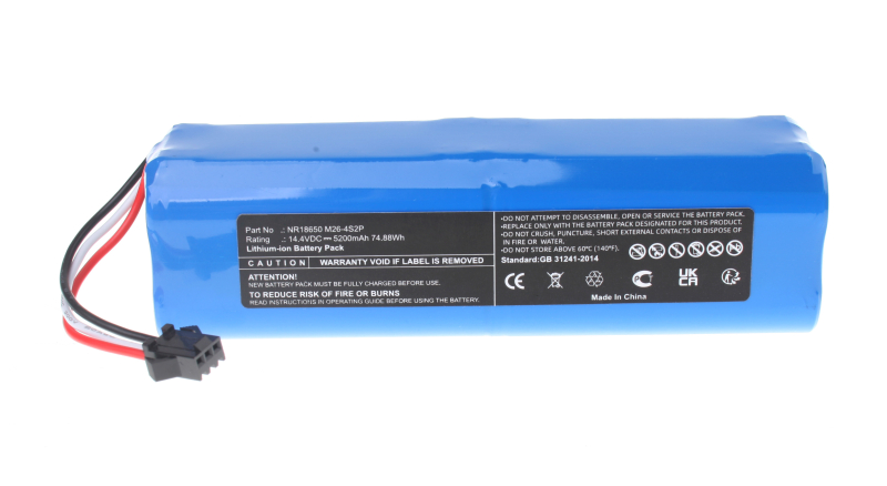 Аккумуляторная батарея iBatt iB-T981 для пылесосов ViomiЕмкость (mAh): 5200. Напряжение (V): 14,4