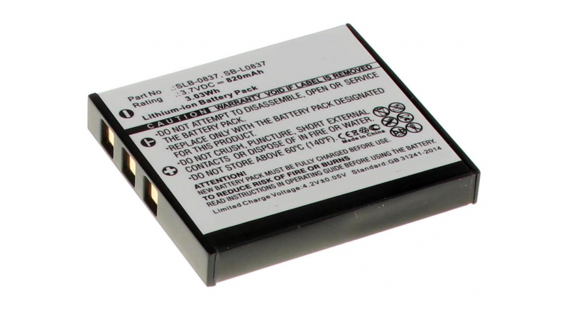 Аккумуляторная батарея SLB-0837 для фотоаппаратов и видеокамер Konica. Артикул iB-F395.Емкость (mAh): 820. Напряжение (V): 3,7
