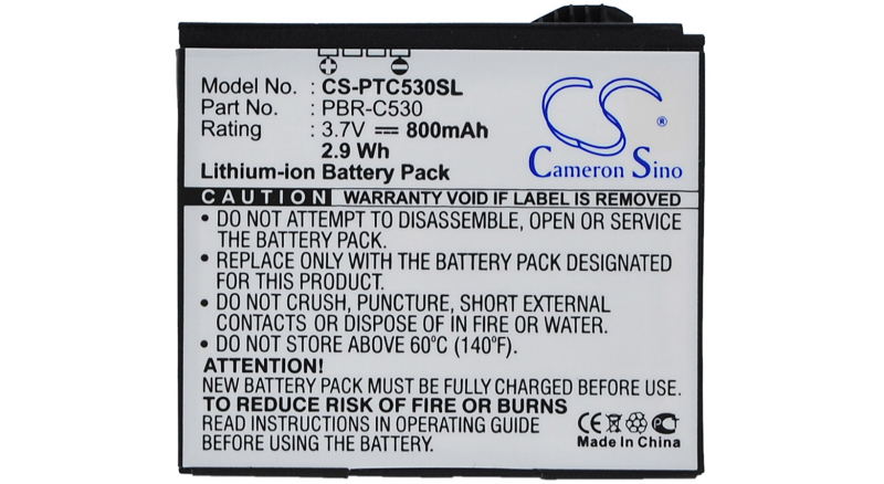 Аккумуляторная батарея PBR-C530 для телефонов, смартфонов Pantech. Артикул iB-M2460.Емкость (mAh): 800. Напряжение (V): 3,7