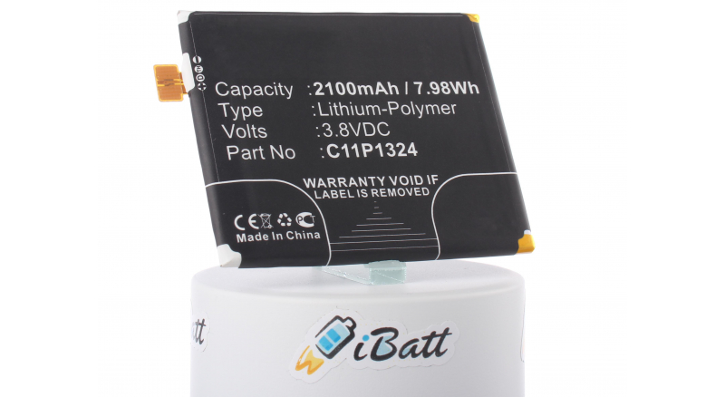 Аккумуляторная батарея iBatt iB-M807 для телефонов, смартфонов AsusЕмкость (mAh): 2100. Напряжение (V): 3,8