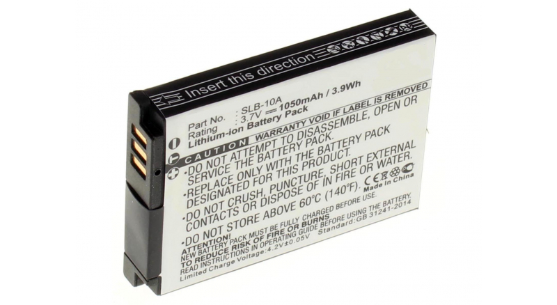 Аккумуляторная батарея SLB-10A для фотоаппаратов и видеокамер JVC. Артикул iB-F394.Емкость (mAh): 1050. Напряжение (V): 3,7
