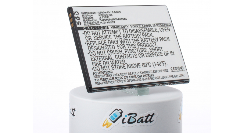 Аккумуляторная батарея iBatt iB-M1264 для телефонов, смартфонов AmazingЕмкость (mAh): 1500. Напряжение (V): 3,7