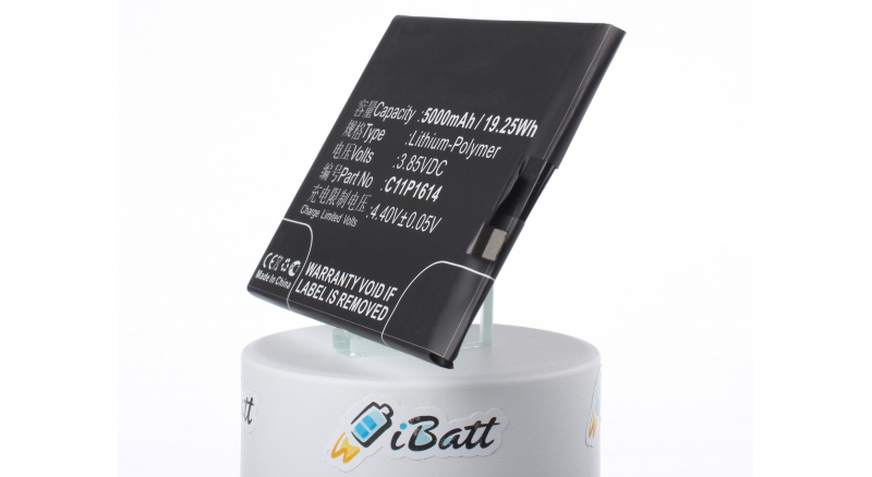 Аккумуляторная батарея C11P1614 для телефонов, смартфонов Asus. Артикул iB-M1329.Емкость (mAh): 5000. Напряжение (V): 3,85