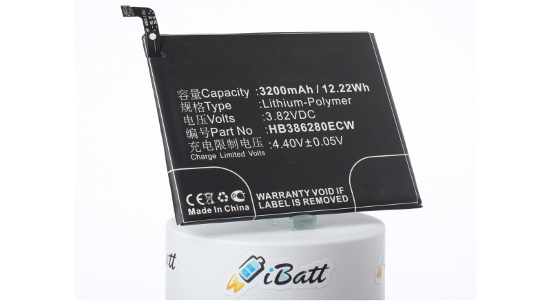 Аккумуляторная батарея iBatt iB-M1986 для телефонов, смартфонов HuaweiЕмкость (mAh): 3200. Напряжение (V): 3,82