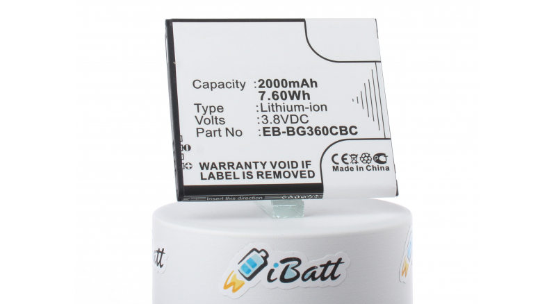 Аккумуляторная батарея iBatt iB-M2715 для телефонов, смартфонов SamsungЕмкость (mAh): 2000. Напряжение (V): 3,8